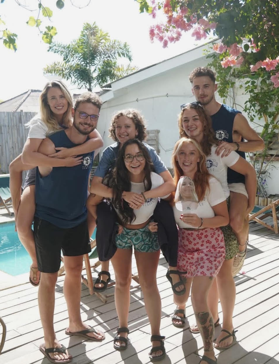 Travellers working together in a hostel season